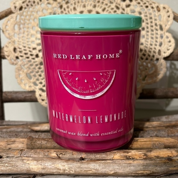 NWOT RED LEAF HOME WATERMELON LEMONADE 11 OZ JAR CANDLE - Picture 2 of 10